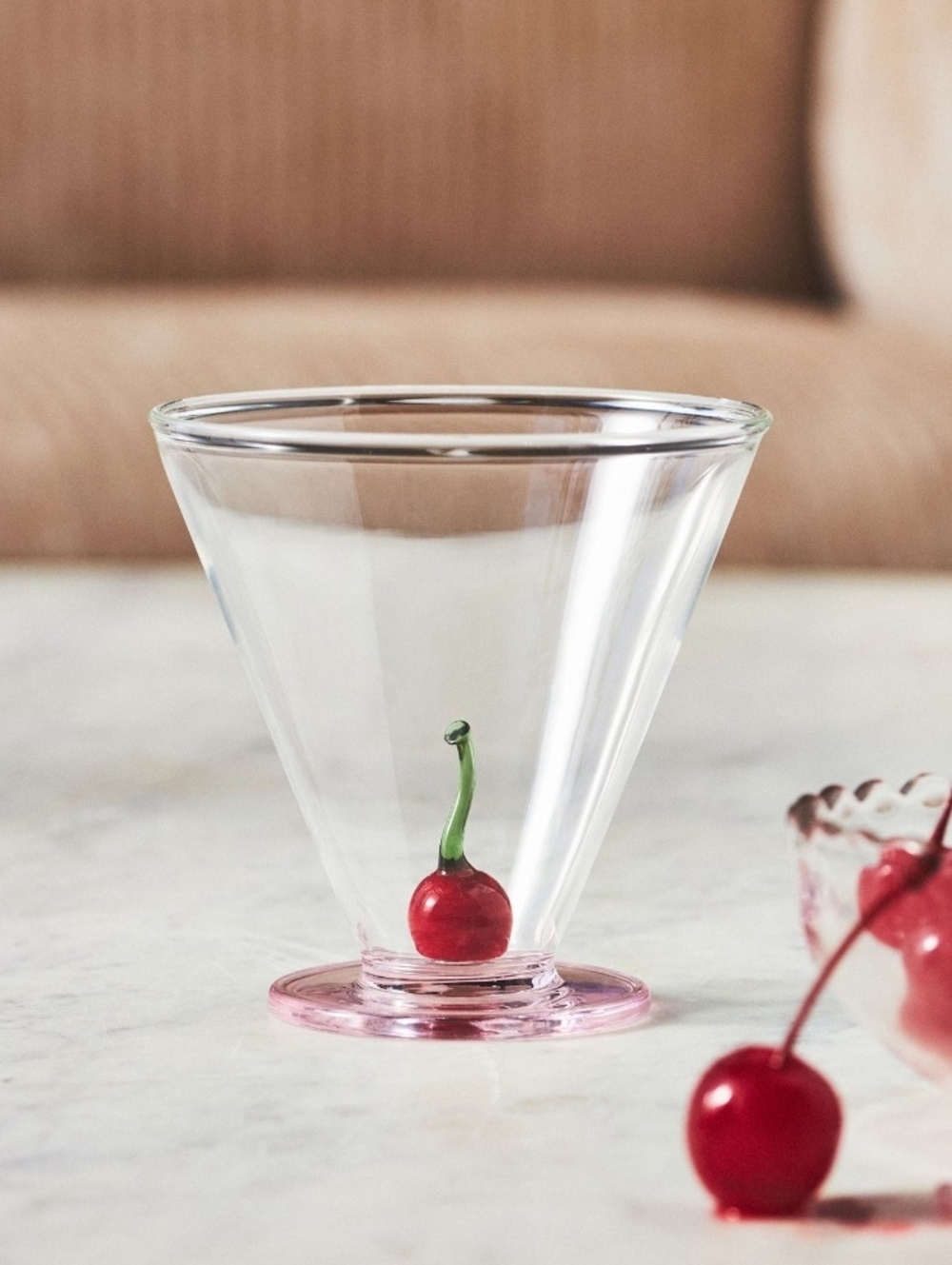 Anthropologie Garnish Martini Glass - Cherry